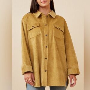 Hayden Mustard Button Down Shirt NWT 3X‎ Shacket